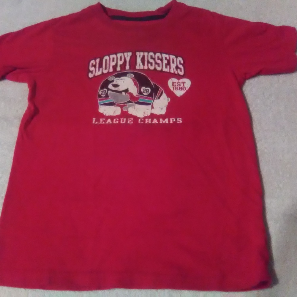Boys Sloppy Kissers Carters Tee Shirt Size 5 Red